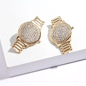UO Gold Plated Iced Out Hip Hip Ghetto Bling Wristwatch Crystal Cluster …